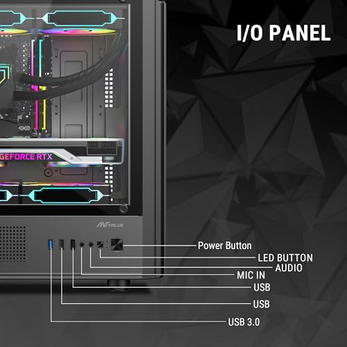 Image of Ant Value VM45 Mid-Tower Computer Case /Gaming Cabinet - Black | Support M-ATX, ITX | Pre-Installed 4 Fans