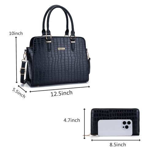 Qiyuer Satchel Purses For Women Top Handle Bag Purse And Wallet Set Work Tote Bags 2pcs3