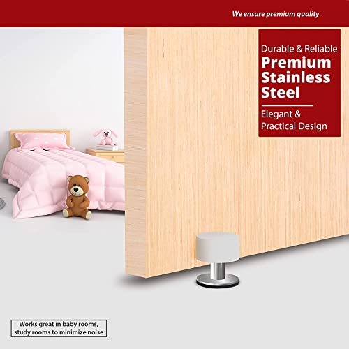 Door Stoppers Wall Protector, 2Pcs Wall Protectors From Door Knobs, Rubber Door Stop With Self Strong Adhesive, Door Bumpers For Home & Office Use（White Door Stopper） #TOP5