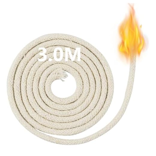 Juego de 2 mechas de algodón trenzado de 4 mm para lámparas de aceite, lámparas de aceite y velas, fabricación de velas hechas a mano, 3 m