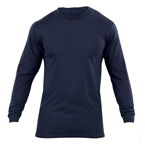 5.11 Tactical Men's Station Wear Long Sleeve T Shirt, Crew Neck, Style 40052, Fire Navy, Medium