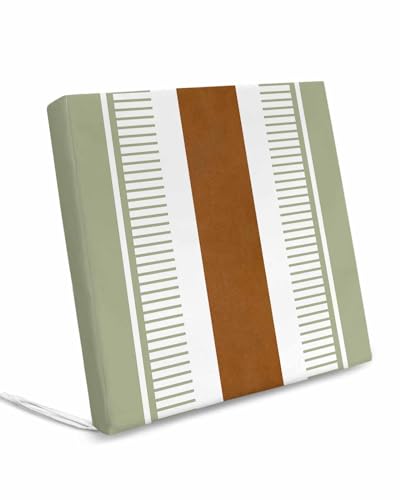 Edwiinsa Sage Green Stripes Indoor/Outdoor Seat Cushions Cover, Waterproof Patio Chaise Lounge Cushion Cover for Beach Pool Side Chair Cushions 20x18x2Pieces Contemporary Geometric Brown Boho