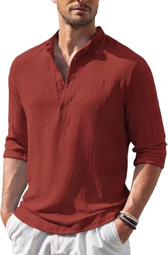 Image of Men's Regular Fit Solid Popcorn Full Sleeve Regular Fit Short Kurta | Solid Pattern Mandarin Collar Straight Kurta
