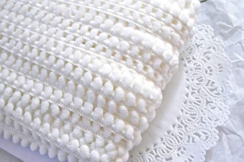 Yycraft 20 Yards Tiny Pom Pom Ball Fringe Trim Diy Craft Sewing Accessory For Home Curtain Clothes Pillow Decoration(Pom Size 5Mm,White) #TOP1
