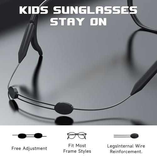 Image of 2 PCS Sunglasses Strap - Kids Eye Glasses Holder Strap for Boys Girls Adjustable Sports Neck Cord, Universal Fit for Running Fishing Cycling Beach