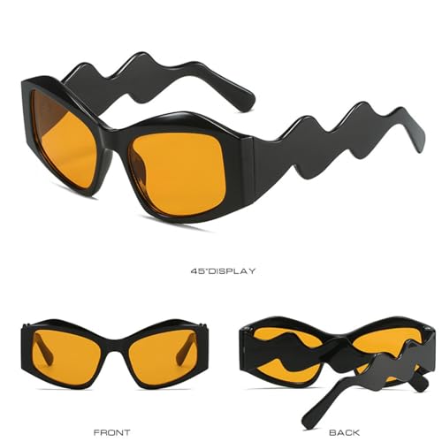 Curved Legs Sunglasses Women Punk Vintage Shades Luxury Uv4003