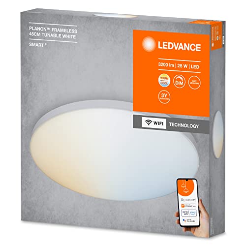 LEDVANCE Smarte LED Deckenleuchte, Panel für Innen mit WiFi Technologie, Lichtfarbe änderbar (3000K-6500K), 450mm Durchm… – Ansicht 2