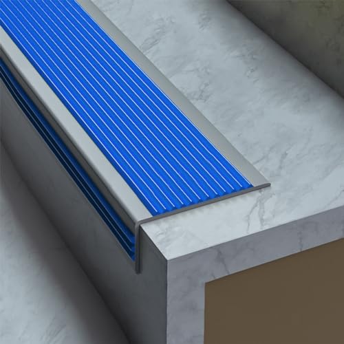 Nez de marche en vinyle bleu imperméable et antidérapant à application facile