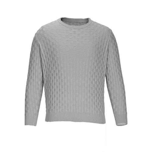 Cable Knit Sweaters for Men Long Sleeve Casual Plaid Knitted Jumper Tops Solid Fashion Business Pullover Sweater2