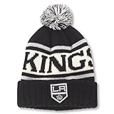 AMERICAN NEEDLE Officially Licensed NHL Los Angeles Kings National Hockey League Team Pillow Line Knit Beanie Cap (23012A-LAK-BIGY)