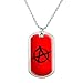 GRAPHICS & MORE Anarchy Symbol Red Military Dog Tag Pendant Necklace with Chain