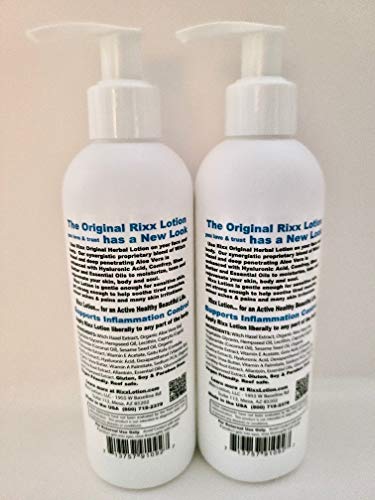Rixx Lotion Original Natural Herbal Blend (2-Pack) With Witch Hazel, Aloe Vera, Shea Butter, Hyaluronic Acid & Essential Oils. Moisturizer And Skin Toner For Face And Body. #TOP2