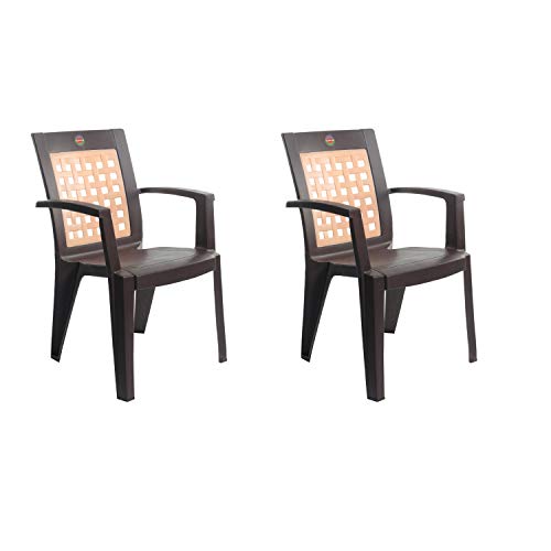 Image of Cello Impact Chair Set Pack of 2 - ice Brown | Strong and Durable | Easy to Clean | Chair for Living Room, Bed Room, Kitchen, Office Room, Outdoor | 3 Years Warranty