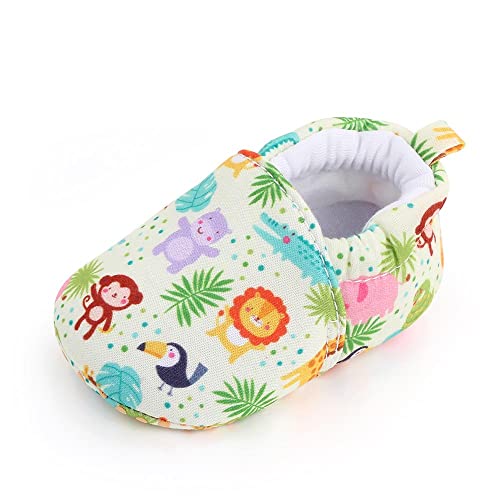 Sekantrol Newborn Infant Soft Non-Slip Sole Sneakers,Unisex Baby Boys Girls First Walkers Shoes,Cartoon Adjustable Slippers For 0-18 Months (F04 Green, 0_Months) #TOP11