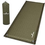 PYKES PEAK (パイクスピーク) キャンプ マット インフレーターマット 8cm 裏面スエード 広々使える 自動膨張 車中泊マット 収納袋付き リペアシート付き 車中泊も出来るインフレーターマット キングサイズ