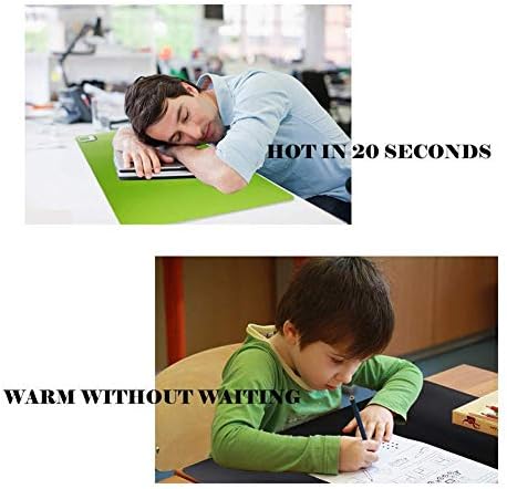 Electric Heated Mat Warmer Desk Pad 2 Speeds Touch Control Warm Big Mouse Pad 80W 60x36cm Leather Table Pad, Electric Large Heating Gaming Mouse Pad, Foot Floor Warmer Pad (UK Plug)