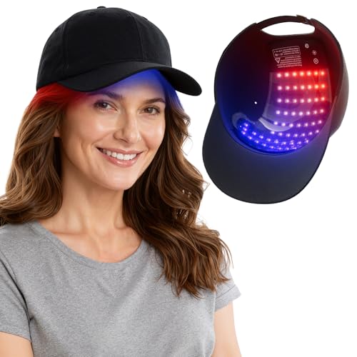 FDA Cleared Red Light Therapy Hair Regrowth Cap Adjustable Device for All Hair Types Improve Thinning Hair and Hair Loss At-Home & Travel Use for Men and Women
