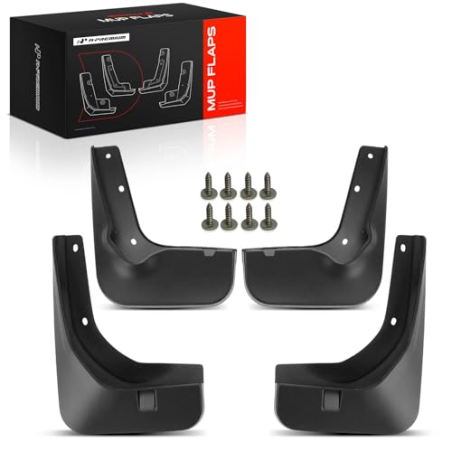 Image of A-Premium Mud Flaps Compatible with Volkswagen Passat 2012 2013 2014 2015, No Drilling Required Mud Guards with Hardware Accessories, Set of 4 Front and Rear