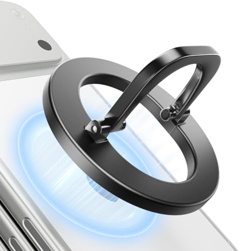 Image of SUPERONE for MagSafe Phone Grip, Adjustable Magnetic Phone Ring Holder Removable Finger Phone Ring Kickstand Compatible with MagSafe Accessories Only for iPhone 17 & 16 & 15 & 14 & 13 & 12 Series