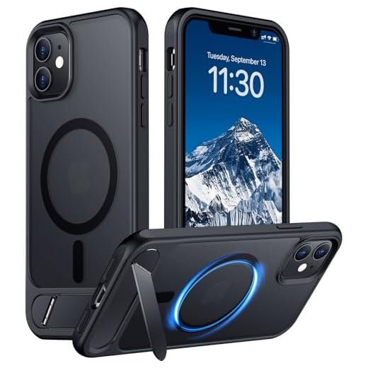 Temdan Magnetic Compatible with iPhone 11 Phone Case, [Built-in Invisible Kickstand][Compatible with MagSafe] [Military Grade Shockproof] Slim Translucent Matte Phone Case for iPhone 11 6.1"