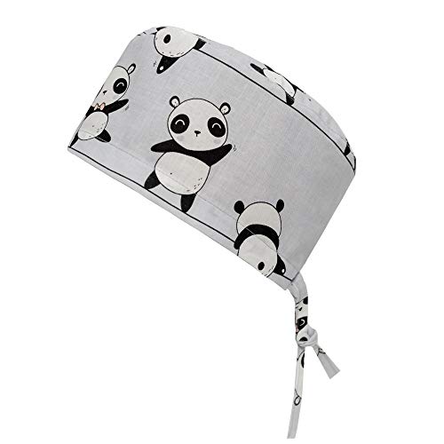 Scrub Cap Hat Unisex Animal Print Uniform (OS, Panda) - Thumbnail 4
