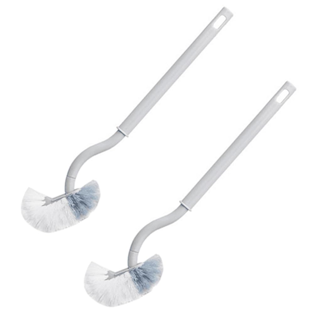 Hndhbfgrt 2X Toilet Brush with Soft Bristle Toilet Brush Wall Mounted Cleaning Brush WC Brush Deep Cleaning Compact Handle