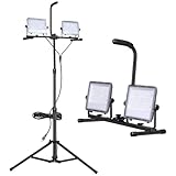 20V MAX LED Work Light with Stand, Dual Head, 21000 Lumens, Waterproof, Portable Construction Light