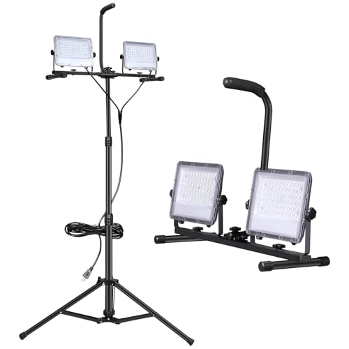 20V MAX LED Work Light with Stand, Dual Head, 21000 Lumens, Waterproof, Portable Construction Light