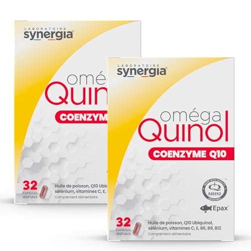 OMEGA QUINOL Lote de 2X32 Cápsulas | Basado en Ubiquinol, la Forma Activada De La Coenzima Q10 | Mejora tu Equilibrio Energético | Laboratorio SYNERGIA