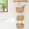 SPRINGOS - Organizer per porta o parete con 7 tasche, organizer da appendere, in lino e legno, per cameretta dei bambini, bagno