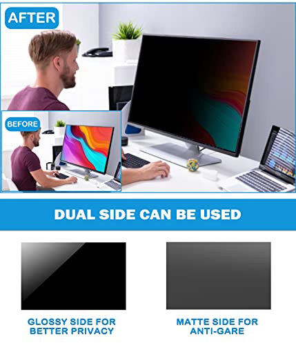 Computer Privacy Screen 22 Inch - Filmext Removable Privacy Shield Anti Glare Monitor Protector, Blue Light Reduction Filter, Data Blocked Screen For 16:10 Aspect Ratio Widescreen #TOP1