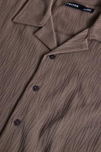 Image of SNITCH Brown Cuban Textured Shirts