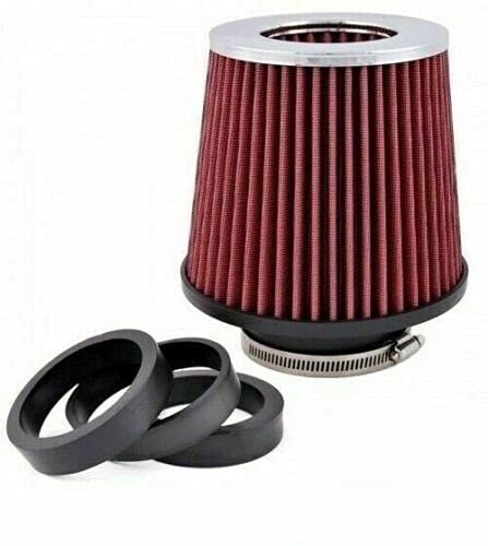 Filtre A Air Cornet Kit D'Admission Direct Rouge Sport Double Entrée Montage Universel Bagues de montage 65/70/76 mm Pour Plusieurs Modeles
