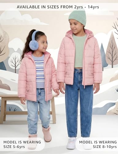 Image of Amazon Brand - Symbol Girls Girls Quilted Winter Jacket with Detachable Hood | Age 2-12 Years