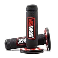 MUNZE Pitbike Lenkergriffe 1 Paar Schwarz Rot 22/24Mm 7/8 Zoll Gummi Motorrad Bremsen