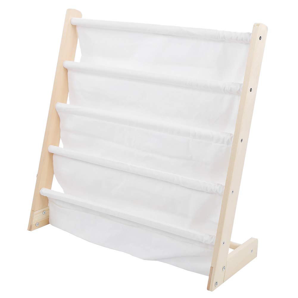 Estantería para lectura para niños, estantería para libros, estantería de madera y tela, para habitación infantil, guardería, guardería, escuela, 62 x 26 x 64 cm