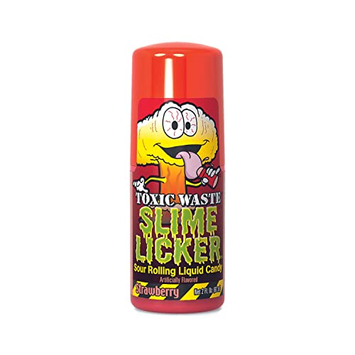 Toxic Waste | Slime Licker Sour Rolling Liquid Candy | 12-Count Display Box With Strawberry & Blue Razz Flavors (2 Fl Oz Each) #TOP3