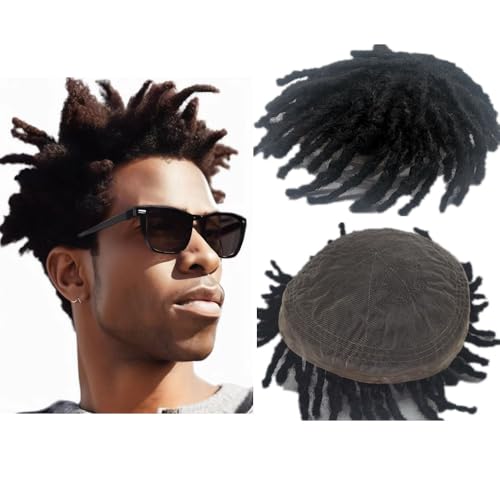 Afro braid human hair units for men Afro kinky hair toupee for black men