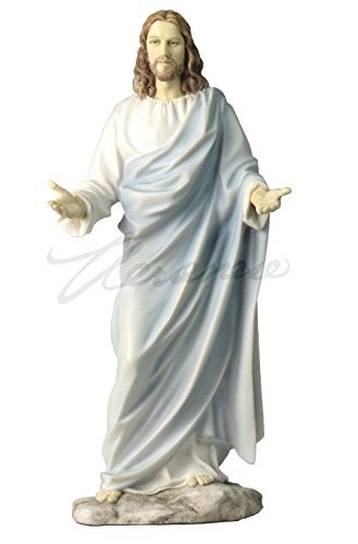 WU Jesus Christ Blessing Statue Real Bronze Powder Cast Statue Sculpture 12" (Color)