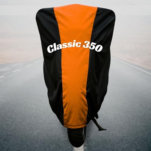 Image of Motorcycle Bike Body Cover for Outdoor Use - Heavy Fabric Water Resistant Two Wheeler Cover with UV, Dust & Rain Protection Compatible for Classic 350