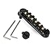 BLACK ROLLER SADDLE BRIDGE W/POSTS & SPANNER FOR ELECTRIC GUITAR