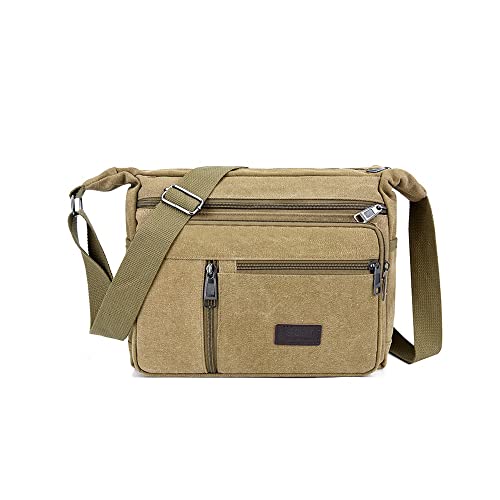 Canvas Crossbody Shoulder Bag Men Zipper Casual Travel Messenger Pack Male Shoulder Sling Working Bags Bookbag Briefcase