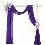 FANPROMS Wedding Arch Draping Fabric Purple 1 Panel 20FT Chiffon Fabric Drapes for Wedding Reception Decor Chiffon Sheer Backdrop Curtains for Weddings Swag Tulle Ceiling Drapery for Ceremony Party
