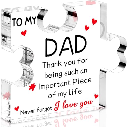 Image of Fathers Day Dad Gifts, Dad Birthday Gifts - Acrylic Plaque 5 x 5 x 0.5 inch, Valentines Christmas Father's Day Presents for Dad from Daughter Son