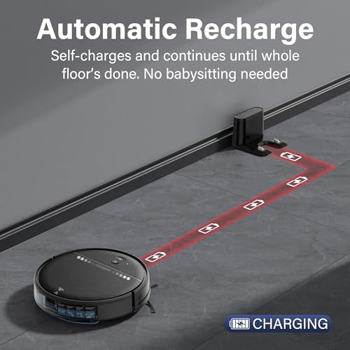 Image of Robot Vacuum and Mop Combo, 2 in 1 Robotic Vacuum Cleaner for Pet Hair, Automatic Robot Vacuum Cleaner for Hard Floor and Carpet, with App /Voice /Remote Control, Anti-Fall /Anti-Bump, Auto Recharge