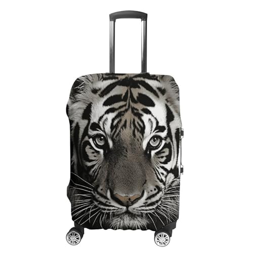 Black And White Tiger Luggage Cover, Washable Elastic Suitcase Cover Protector Fit 18-32 Inch Luggage