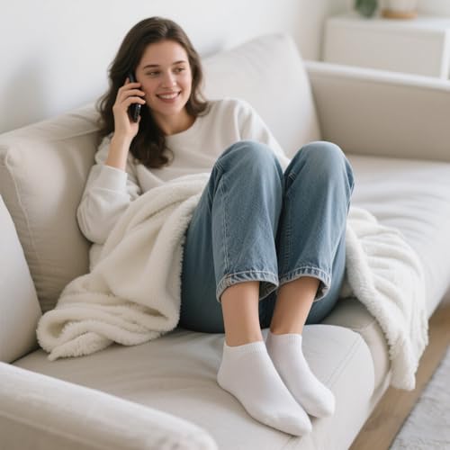 Blisset 8 Pairs Women's Breathable Cotton Ankle Socks, Anti-Slip Low Cut Socks for All-Day Comfort3