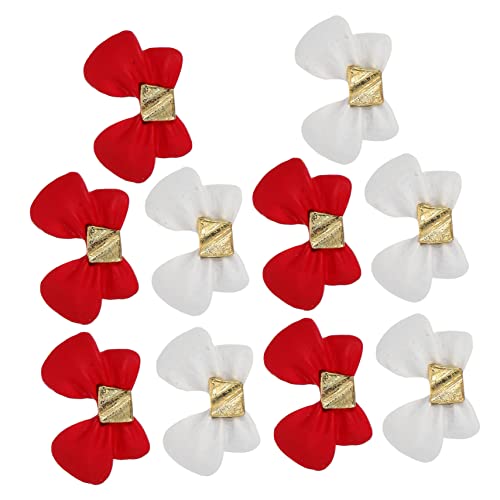 FOYTOKI 10pcs Bowknot Nail Charms Resin Nail Art Studs Manicure Decorations Long Term Use for Nail Salons DIY Projects