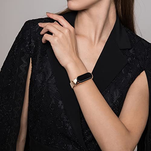 Image of Tobfit Magnetic Strap Compatible for Xiaomi Band 5 /6 (Watch Not Included), Stainless Steel Chain Strap with Magnetic Buckle, Sport Replacement Watchstrap for Women Men