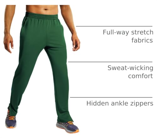 Image of MIER Mens Ankle Zip Sweatpants, Soccer Warm-up Track Pants with Pockets